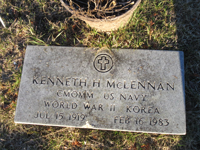 Photo of headstones/Kenneth H McLennan d1983 hdstn Elk cem Mich